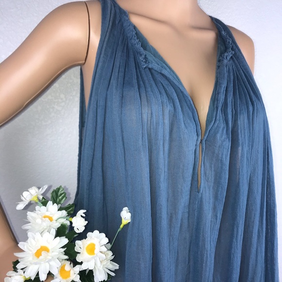 FP ONE Gauzy Linen Crochet Tunic Sundress Dress - Picture 4 of 8